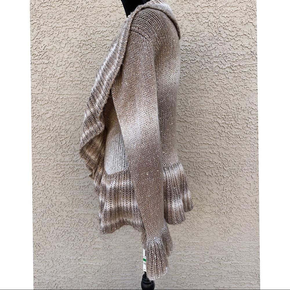 NWT INC Taupe Sequin Ombré Nostalgia Sweater Sz L - Picture 2 of 14